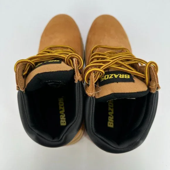 Brazos Men's Steel Toe Boots 6" Lace-up Work Shoes sz 8 Wheat Nubuck Waterproof* - Picture 4 of 7
